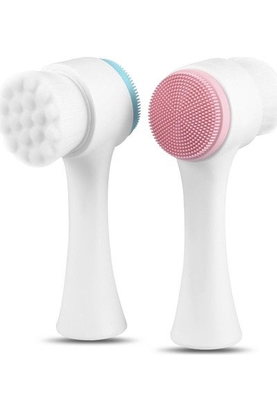 Gold Beauty Çift Taraflı Arındırıcı Yüz Temizleme Fırçası Pembe